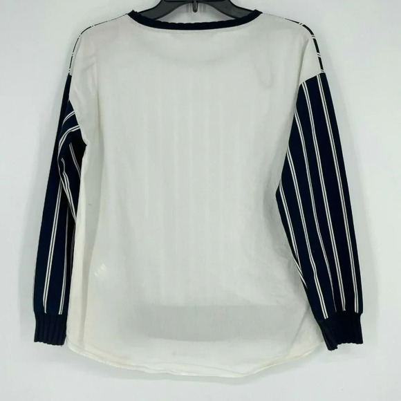 Zara Basic Blouse Womens Sz S Black White Striped Crew Neck Pullover Long Sleeve - Picture 7 of 9